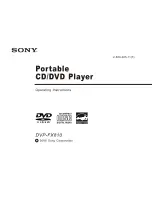 Sony DVP-FX810/L - Portable Dvd Player. Color: Light Operating Instructions Manual preview