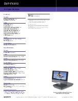 Preview for 2 page of Sony DVP-FX810/L - Portable Dvd Player. Color: Light Specifications