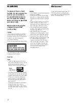 Preview for 2 page of Sony DVP-K330 Operating Instructions Manual