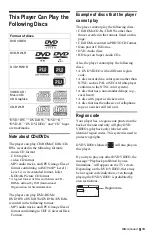 Preview for 9 page of Sony DVP-K85P - Karaoke Dvd Player Operating Instructions Manual