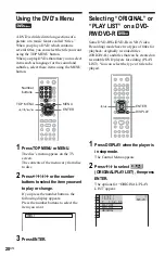 Preview for 28 page of Sony DVP-K85P - Karaoke Dvd Player Operating Instructions Manual