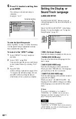 Preview for 68 page of Sony DVP-K85P - Karaoke Dvd Player Operating Instructions Manual