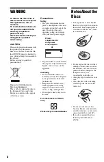 Preview for 2 page of Sony DVP-K88P Operating Instructions Manual