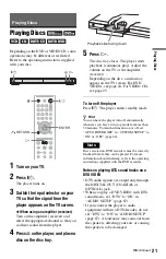 Предварительный просмотр 21 страницы Sony DVP-K88P Operating Instructions Manual