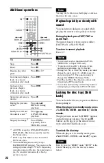 Предварительный просмотр 22 страницы Sony DVP-K88P Operating Instructions Manual