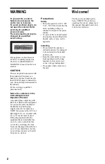 Preview for 2 page of Sony DVP-LS500 Operating Instructions Manual