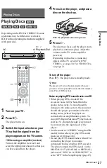 Preview for 27 page of Sony DVP-LS500 Operating Instructions Manual