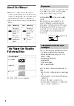 Предварительный просмотр 6 страницы Sony DVP-NC600 - Cd/dvd Player Operating Instructions Manual