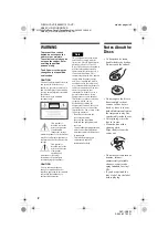 Preview for 2 page of Sony DVP-NC60P - Cd/dvd Player Operating Instructions Manual