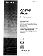 Sony DVP-NC675P  (DVP-NC675P CD/DVD Player) Operating Instructions Manual preview