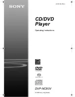 Sony DVP-NC80V Operating Instructions (DVPNC80V) Operating Instructions Manual preview