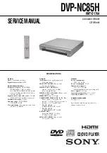 Sony DVP-NC85H - HDMI/CD Progressive Scan DVD Changer Service Manual preview