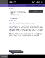 Предварительный просмотр 1 страницы Sony DVP-NC85H - HDMI/CD Progressive Scan DVD Changer Specifications