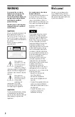 Предварительный просмотр 2 страницы Sony DVP-NC875V Operating Instructions Manual