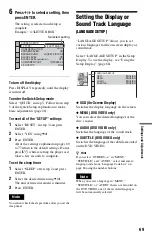 Preview for 69 page of Sony DVP-NS3100ES - Es Dvd/sa-cd Player Operating Instructions Manual