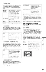 Preview for 71 page of Sony DVP-NS3100ES - Es Dvd/sa-cd Player Operating Instructions Manual