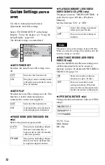 Preview for 72 page of Sony DVP-NS3100ES - Es Dvd/sa-cd Player Operating Instructions Manual