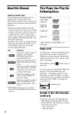 Preview for 6 page of Sony DVP-NS330 Operating Instructions Manual