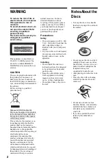 Preview for 2 page of Sony DVP-NS36 Operating Instructions Manual