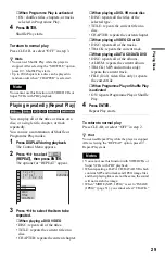 Preview for 29 page of Sony DVP-NS36 Operating Instructions Manual