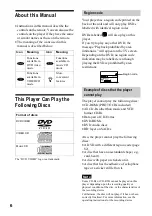 Preview for 6 page of Sony DVP-NS400D Operating Instructions Manual