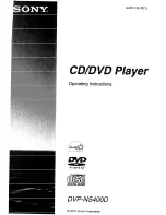 Предварительный просмотр 1 страницы Sony DVP-NS4OOD Operating Instructions Manual