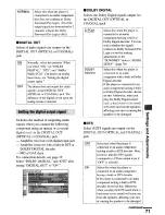 Preview for 71 page of Sony DVP-NS4OOD Operating Instructions Manual