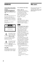 Preview for 2 page of Sony DVP-NS500V Operating Instructions Manual