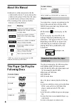 Preview for 6 page of Sony DVP-NS500V Operating Instructions Manual