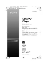 Sony DVP-NS50P Operating Instructions Manual предпросмотр