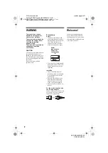 Preview for 2 page of Sony DVP-NS530 Operating Instructions Manual