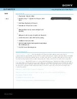 Sony DVP-NS57P - Cd/dvd Player Specification Sheet preview