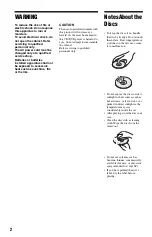 Preview for 2 page of Sony DVP-NS64P Operating Instructions Manual