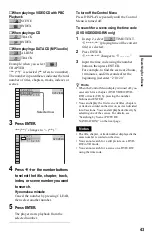 Предварительный просмотр 43 страницы Sony DVP-NS730P Operating Instructions Manual