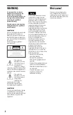 Preview for 2 page of Sony DVP-NS775V Operating Instructions Manual