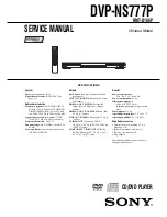 Sony DVP-NS777P Service Manual preview