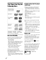 Preview for 8 page of Sony DVP-NS77H/B - Cd/dvd Player. Color Operating Instructions Manual