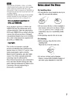 Preview for 7 page of Sony DVP-NS900V - Sacd/dvd Player Operating Instructions Manual