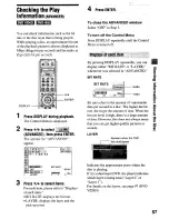 Preview for 57 page of Sony DVP-NS900V - Sacd/dvd Player Operating Instructions Manual