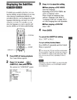 Preview for 65 page of Sony DVP-NS900V - Sacd/dvd Player Operating Instructions Manual