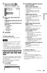 Preview for 45 page of Sony DVP-NS9100ES - Cd/dvd Player Operating Instructions Manual