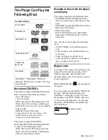 Preview for 7 page of Sony DVP-NS92V Operating Instructions Manual