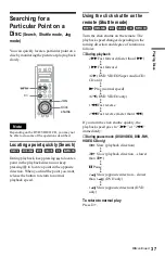 Предварительный просмотр 37 страницы Sony DVP-NS999ES - Es Dvd Player Operating Instructions Manual