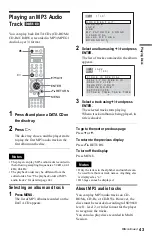 Предварительный просмотр 43 страницы Sony DVP-NS999ES - Es Dvd Player Operating Instructions Manual