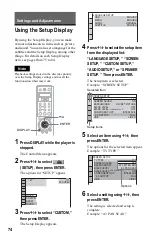 Preview for 74 page of Sony DVP-NS999ES - Es Dvd Player Operating Instructions Manual