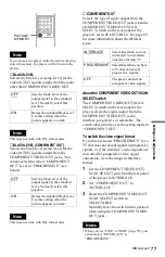 Preview for 77 page of Sony DVP-NS999ES - Es Dvd Player Operating Instructions Manual