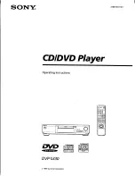 Preview for 1 page of Sony DVP-S330 - Dvd Video Player Operating Instructions Manual