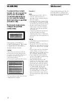 Preview for 2 page of Sony DVP-S725D Operating Instructions Manual