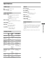 Preview for 69 page of Sony DVP-S725D Operating Instructions Manual