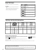 Preview for 4 page of Sony DVP-S7700 Operating Instructions Manual